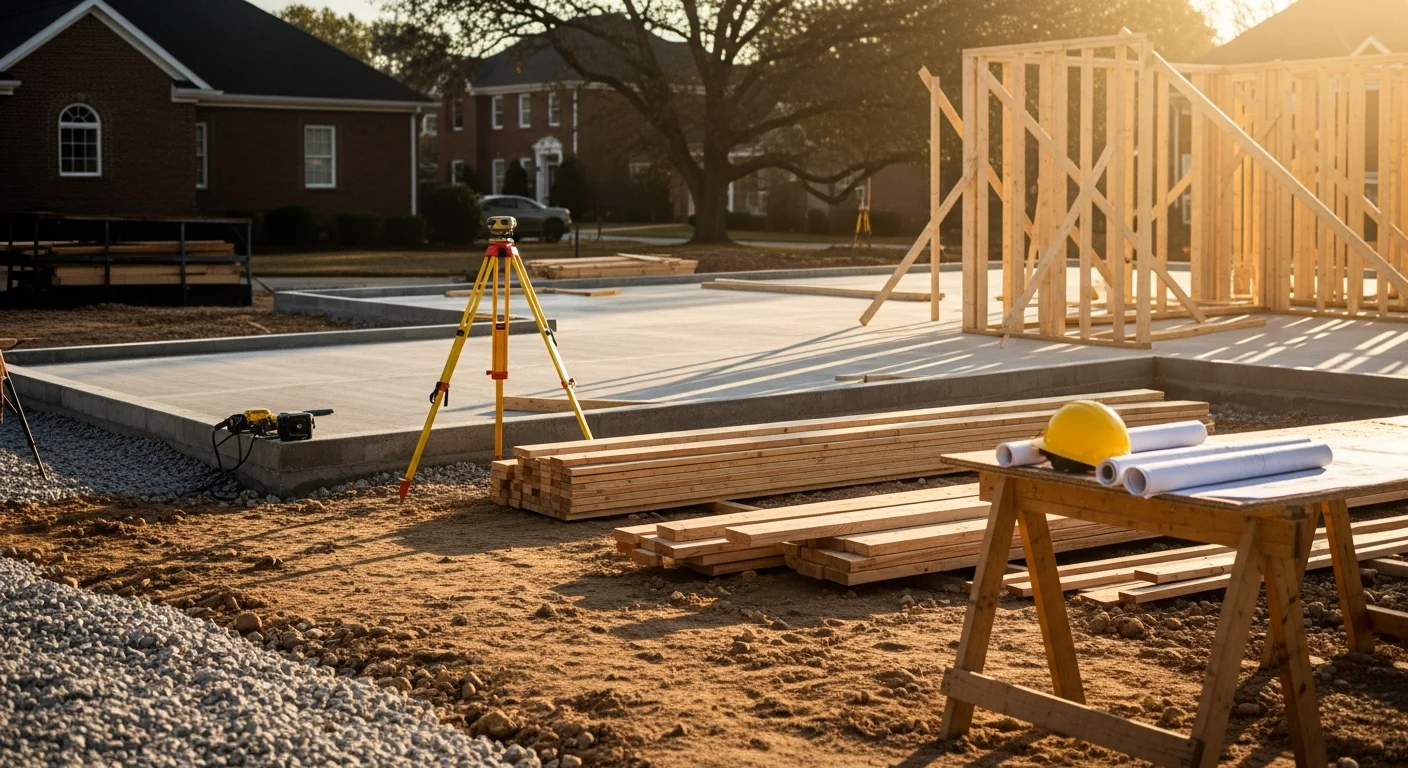 General contractor team working on residential construction project