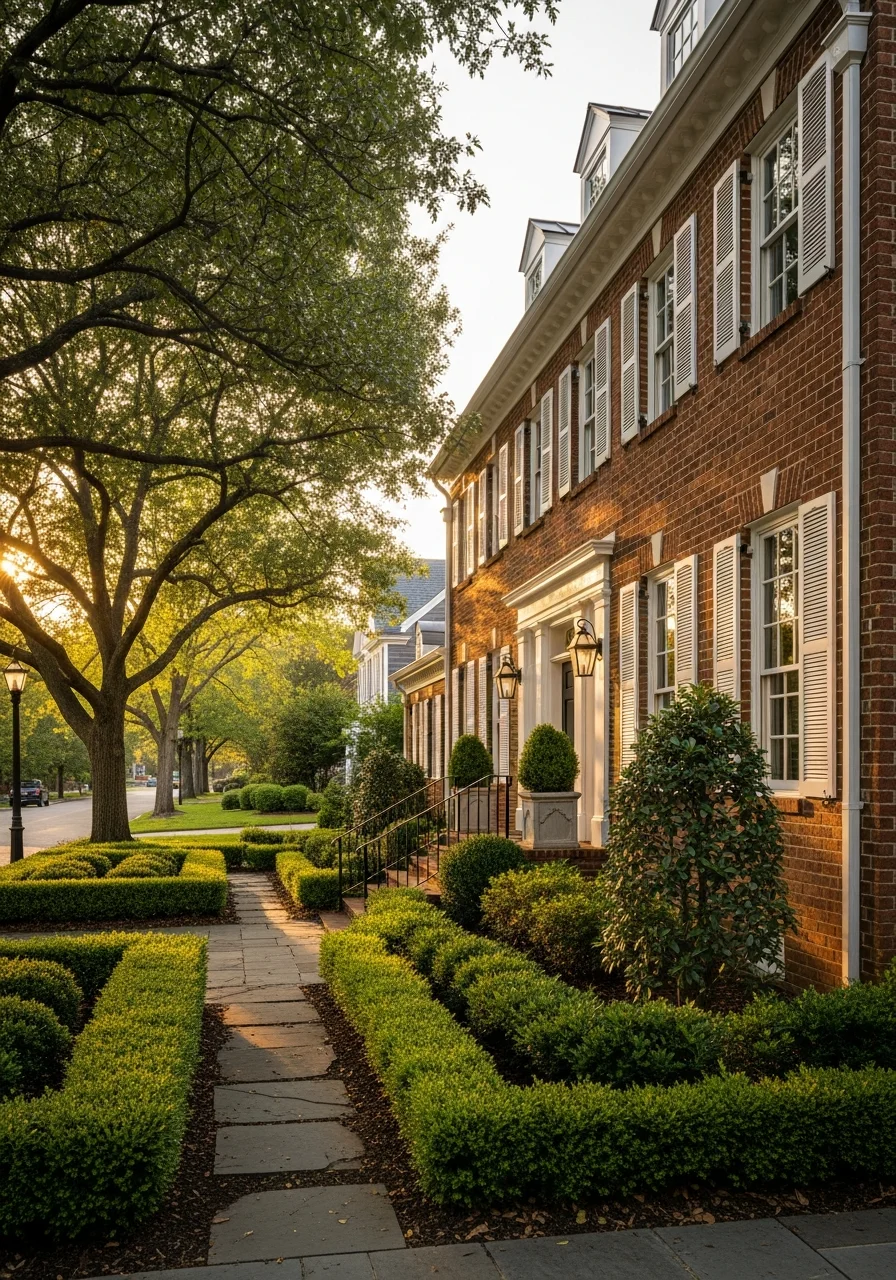Franklin home exterior with period details and professional landscaping.