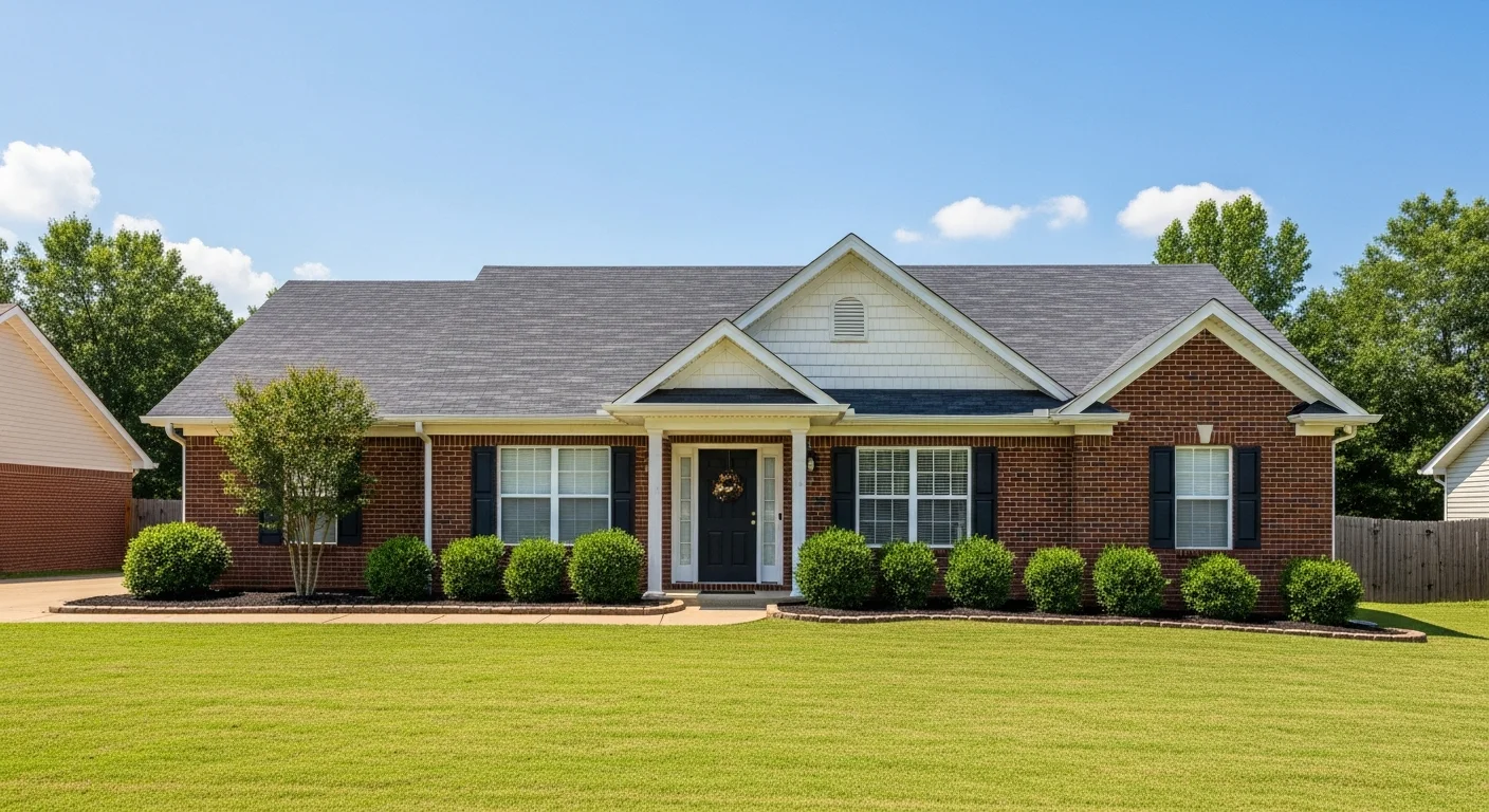 A roofing contractor from Epoch Construction LLC repairing storm-damaged shingles on a residential home in Columbia, SC. Close-up view shows replaced shingles and sealed flashing along a roof valley after weather damage.